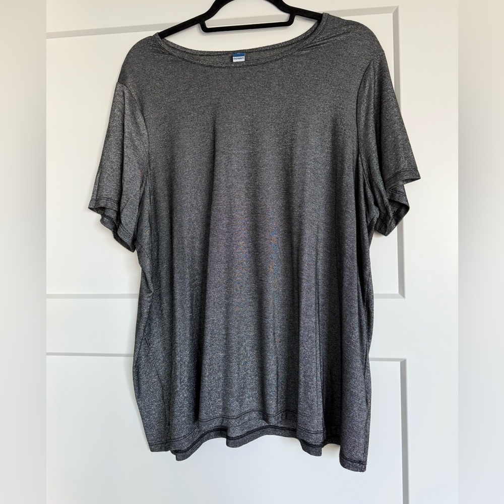 Old Navy Black and Silver Shimmery Luxe Tee
